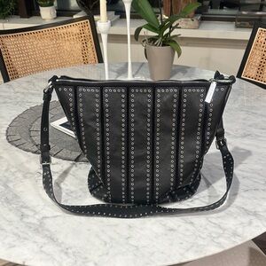 Michael Kors Stylish Black Studded leather black and silver Women's Bag
